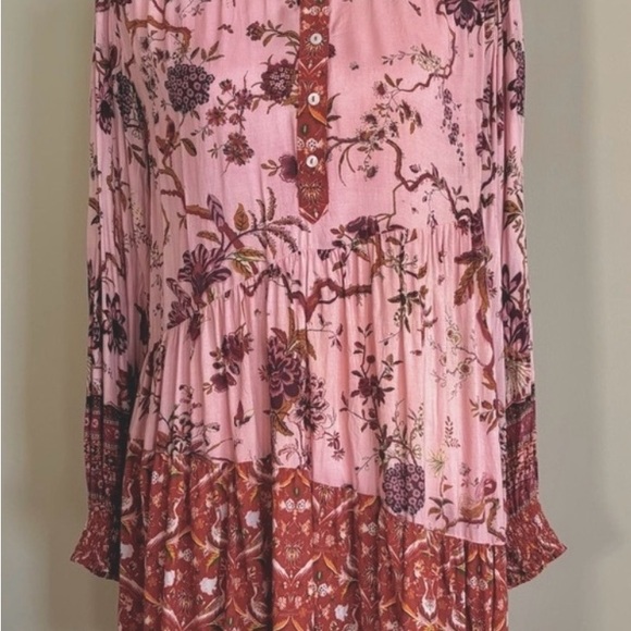 Anthropologie Rust and Cream Floral Dress - Picture 11 of 14